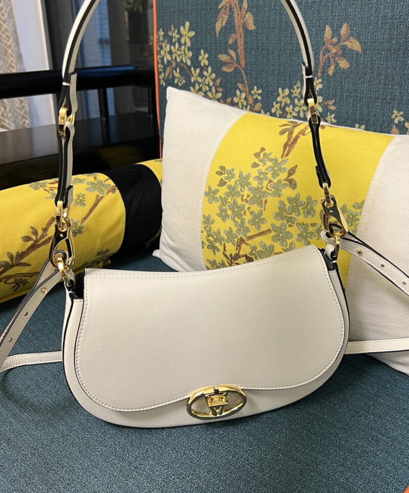 Valentino Small Valentino Garavani Ohval Shoulder Bag In Nappa Calfskin